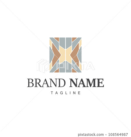 Floor Logo Design for Home Ceramic Decoration with Minimalist Abstract Shapes, Vector Templet Illustration Floor Logo Design for Home Ceramic Decoration with Minimalist Abstract Shapes, Vector Templet Illustration 108564987
