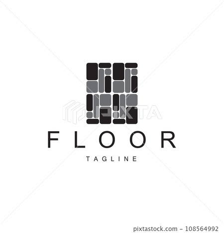 Floor Logo Design for Home Ceramic Decoration with Minimalist Abstract Shapes, Vector Templet Illustration Floor Logo Design for Home Ceramic Decoration with Minimalist Abstract Shapes, Vector Templet Illustration 108564992
