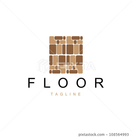 Floor Logo Design for Home Ceramic Decoration with Minimalist Abstract Shapes, Vector Templet Illustration Floor Logo Design for Home Ceramic Decoration with Minimalist Abstract Shapes, Vector Templet Illustration 108564993