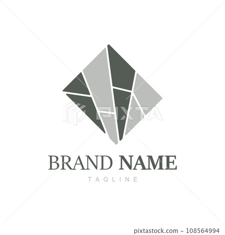 Floor Logo Design for Home Ceramic Decoration with Minimalist Abstract Shapes, Vector Templet Illustration 108564994