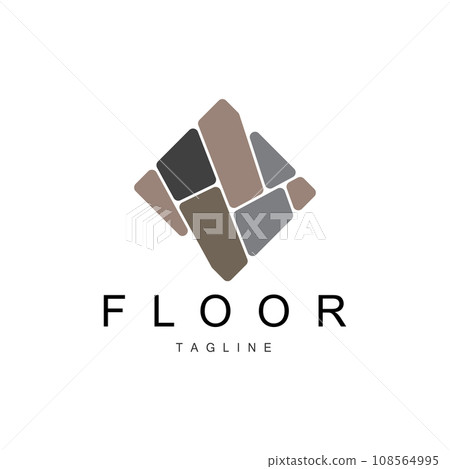 Floor Logo Design for Home Ceramic Decoration with Minimalist Abstract Shapes, Vector Templet Illustration Floor Logo Design for Home Ceramic Decoration with Minimalist Abstract Shapes, Vector Templet Illustration 108564995