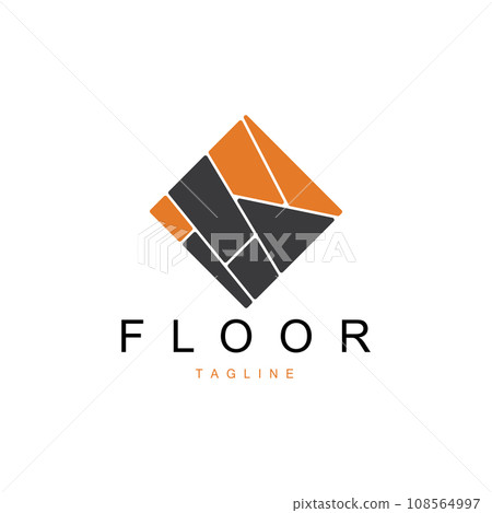 Floor Logo Design for Home Ceramic Decoration with Minimalist Abstract Shapes, Vector Templet Illustration Floor Logo Design for Home Ceramic Decoration with Minimalist Abstract Shapes, Vector Templet Illustration 108564997