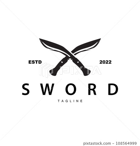 Sword Logo, Simple Fighter Cutting Tool Design Illustration Template Sword Logo, Simple Fighter Cutting Tool Design Illustration Template 108564999