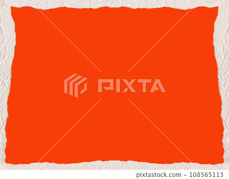 Piece of torn cardboard paper with orange and white edges 108565113