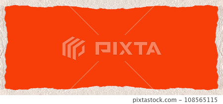 Piece of torn cardboard paper with orange and white edges 108565115