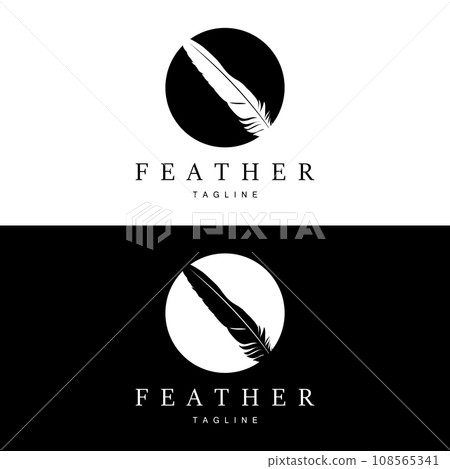 Feather Silhouette Logo, Author Design Luxury Simple Elegant Vector Illustration Template Feather Silhouette Logo, Author Design Luxury Simple Elegant Vector Illustration Template 108565341