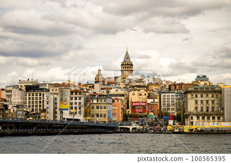 Galata Bridge and Galata Tower, one of the most visited places in Turkey Istanbul March 23 2019 108565395