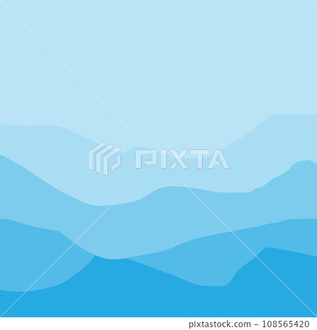 Water Wave Background Design, Abstract Vector Blue Ocean Walpaper Template 108565420