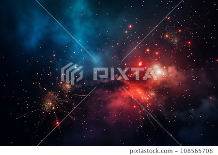 Abstract colored firework background with free space for text 108565708