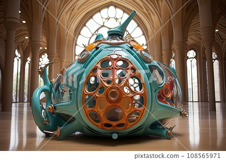 Vacuum cleaner gaudi inspired illustration generative ai 108565971