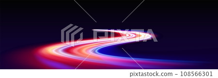 Fast speed light line on black background 108566301