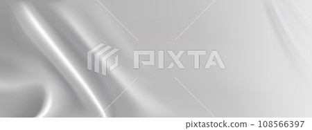 Silver silk wave fabric texture gray background 108566397