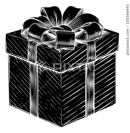 Christmas Gift Birthday Vintage Present Box Bow Christmas Gift Birthday Vintage Present Box Bow 108566445