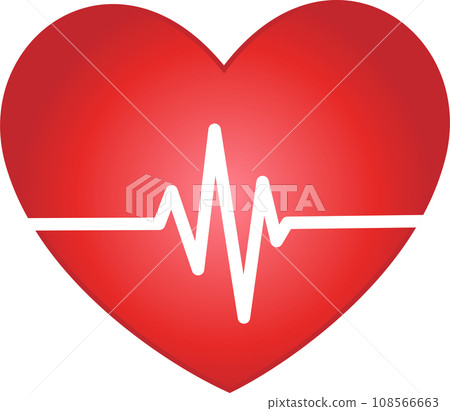 Heartbeat icon and electrocardiogram, heart rhythm concept 108566663