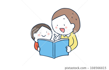 孩子和媽媽看書 108566815