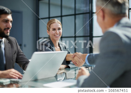 Successful diverse business team of multiethnic employees corporate portrait 108567451