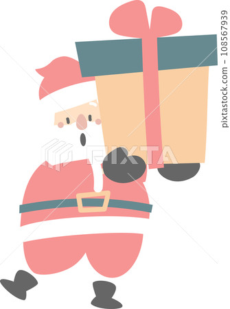 merry christmas and happy new year with cute santa claus and gift box, flat png transparent element cartoon character design merry christmas and happy new year with cute santa claus and gift box, flat png transparent element cartoon character design 108567939