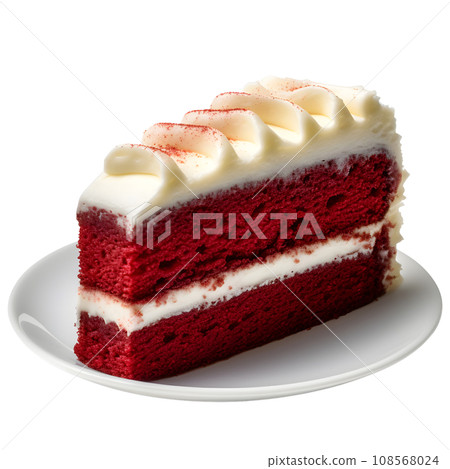 a red velvet cake isolated on transparent background. Generative AI a red velvet cake isolated on transparent background. Generative AI 108568024