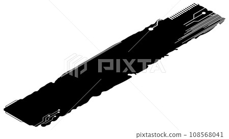 Isometric rectangular design element silhouette in tech style isolated on white. Long tech plate with copy space. Clipart. Isometric rectangular design element silhouette in tech style isolated on white. Long tech plate with copy space. Clipart. 108568041