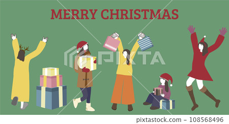 人們聖誕節購物的插圖 人們聖誕節購物的插圖 108568496