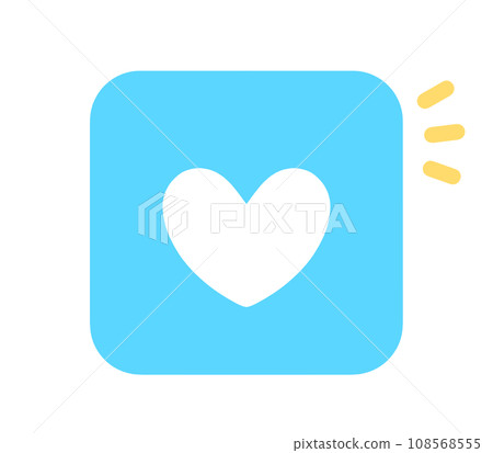 Simple light blue heart mark app 108568555