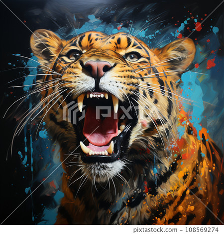 [AI generated image] Barking tiger 108569274
