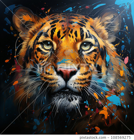 [AI generated image] Staring tiger 108569275
