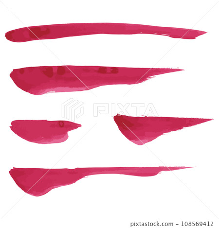 Set of illustration materials of watercolor style handwriting lines vector Set of illustration materials of watercolor style handwriting lines vector 108569412