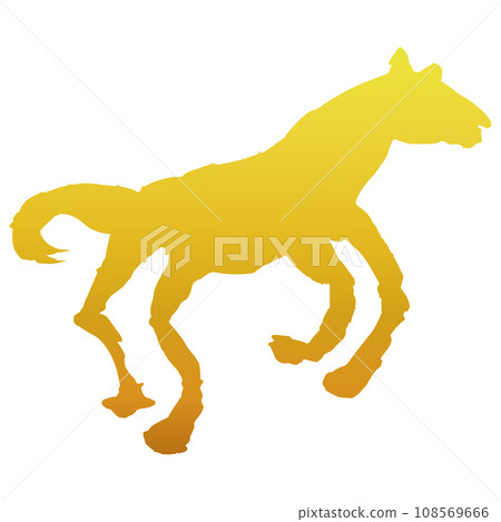 Golden horse silhouette vector illustration material 108569666