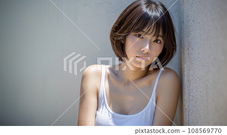 A woman looking at the camera 108569770