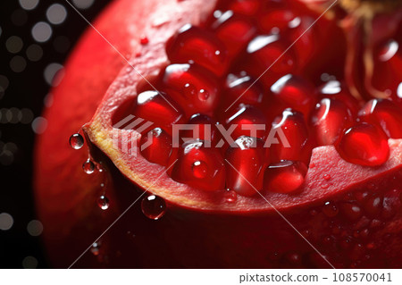 Fresh pomegranate with juicy seeds. Generative AI 108570041
