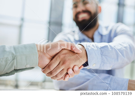 Employer, boss hiring candidate after successful job interview Employer, boss hiring candidate after successful job interview 108570139