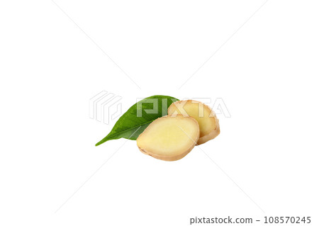 PNG,fresh ginger root cut into slices, isolated on white background PNG,fresh ginger root cut into slices, isolated on white background 108570245