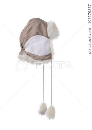 PNG,warm winter hat with fur, isolated on white background 108570277
