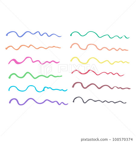 Colorful marker line illustration set vector 108570374