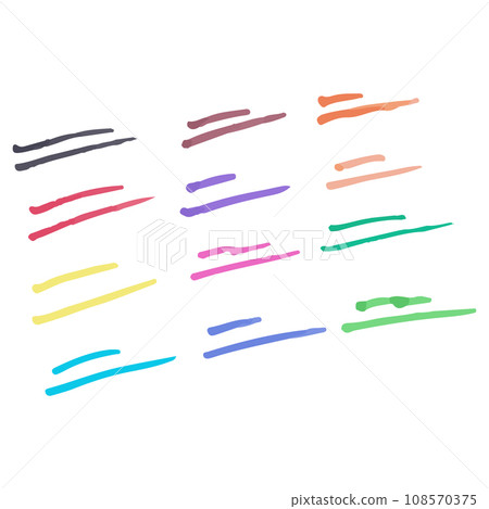 Colorful marker line illustration set vector 108570375