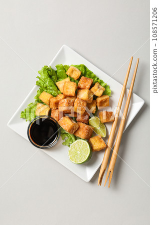 Fried tofu, delicious and tasty fried food 108571206