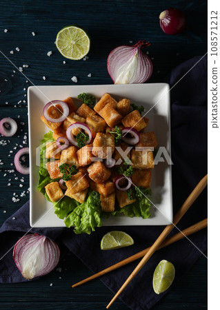 Fried tofu, tasty and delicious fried food Fried tofu, tasty and delicious fried food 108571212