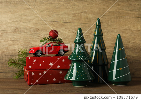 Gifts for the New Year from a car. 108571679