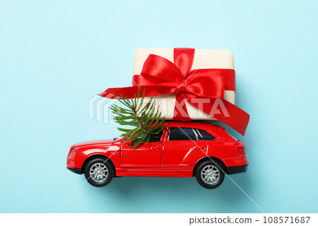 Gifts for the New Year from a car. Gifts for the New Year from a car. 108571687