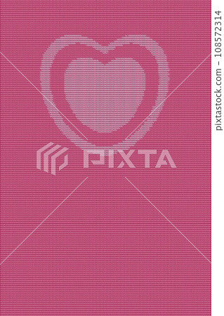 Knitted heart pink background. Warm love vector illustration 108572314