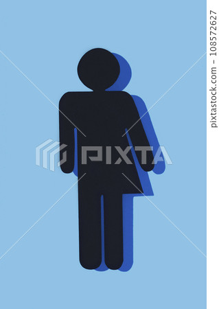 black gender neutral icon on a blue background 108572627