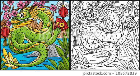 Year of the Dragon Fortune Cards Illustration 108572839