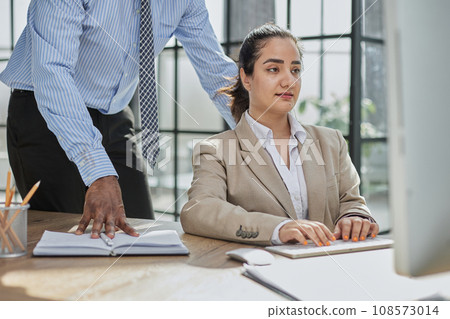 Group of business people and software developers working as a team in office Group of business people and software developers working as a team in office 108573014