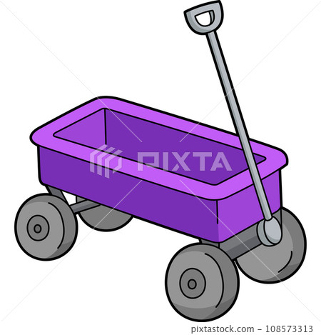Wagon Vehicle Cartoon Colored Clipart Illustration 108573313