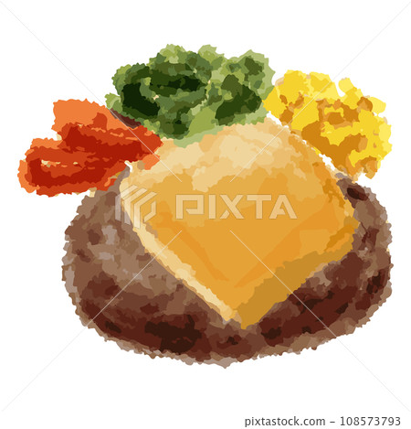 Melting cheese hamburger illustration material vector Melting cheese hamburger illustration material vector 108573793