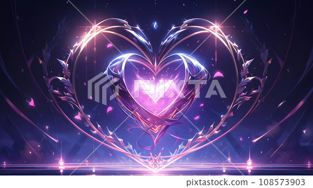 Multicolored Abstract Heart Futuristic Fantasy Style 108573903