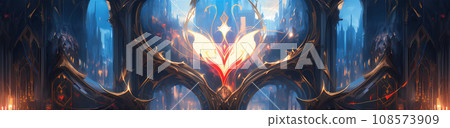 Multicolored Abstract Heart Futuristic Fantasy Style 108573909