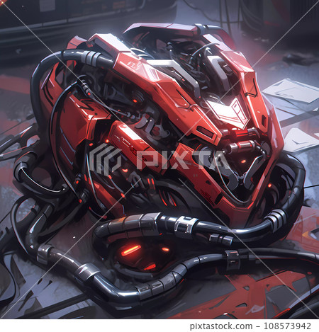 Cyberpunk Retro Futuristic Heart with Neon Lights Cyberpunk Retro Futuristic Heart with Neon Lights 108573942