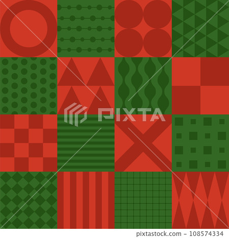 Christmas-style geometric plaid wallpaper 108574334